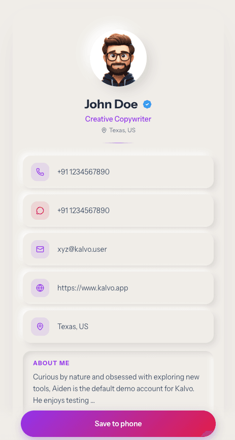 Clay Kalvo card template